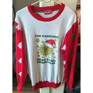 Pre-owned Men's Ugly Christmas Sweater Large L The Pandemic That Stole Christmas